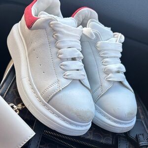 Alexander McQueen White and Red Kids Sneakers
